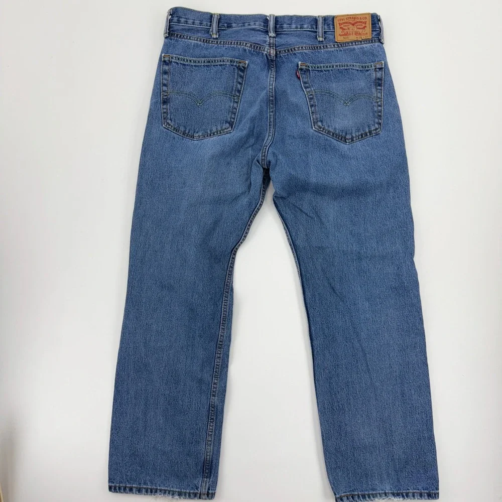 Levis 505 Regular Fit Straight Leg Jeans Mens 38x30 Blue Denim Medium Wash